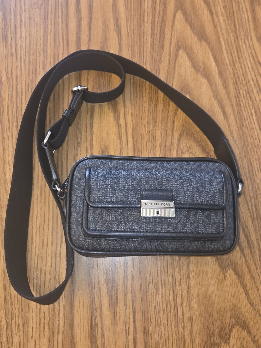 Lot of 2 Michael Kors black crossbody purses